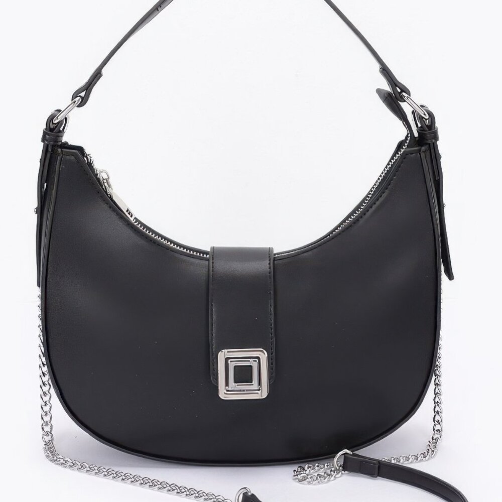 Faux Leather Hobo Bag